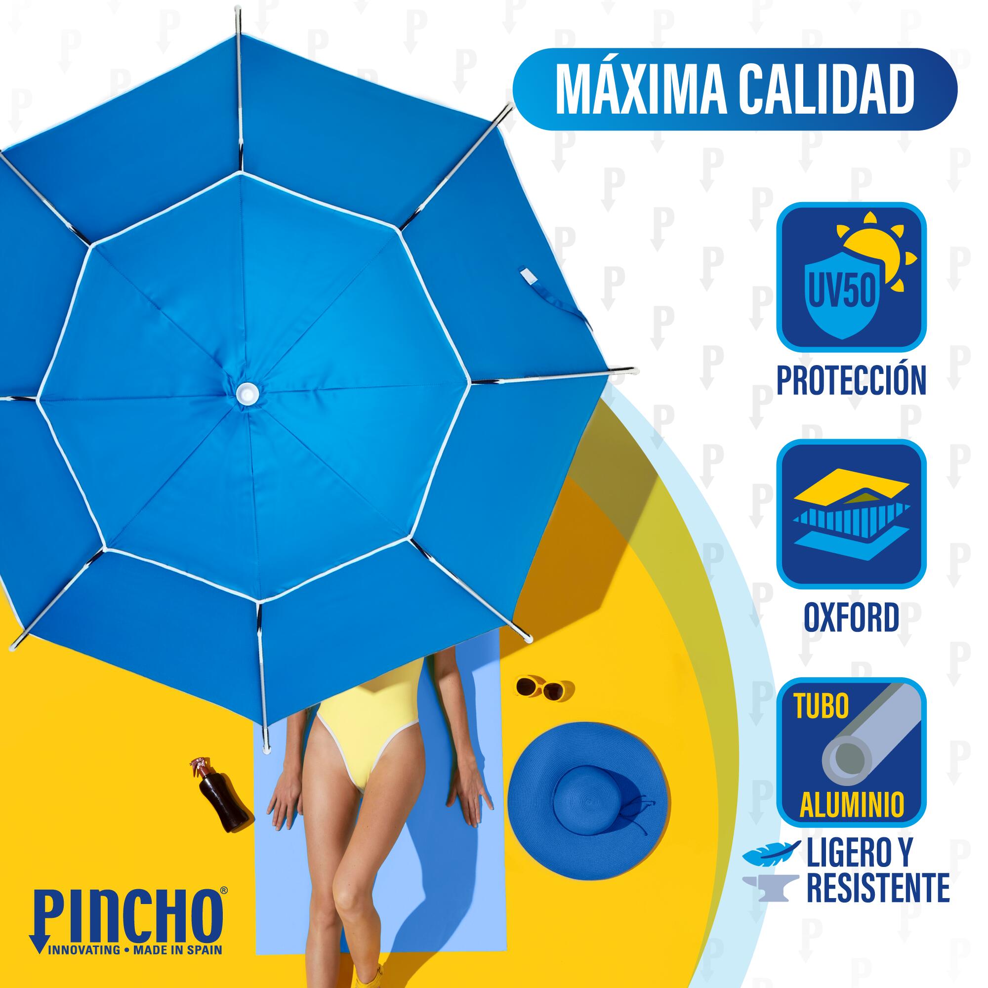 Sombrilla de Playa Pincho Cadiz Antiviento Azul 200cm 4/7