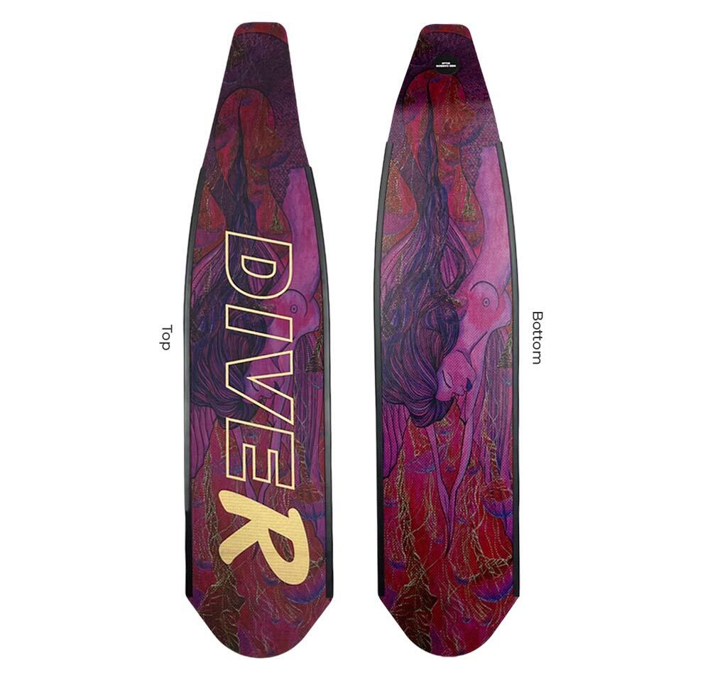 DiveR Composite Pink Mermaid Fin Blades / MEDIUM
