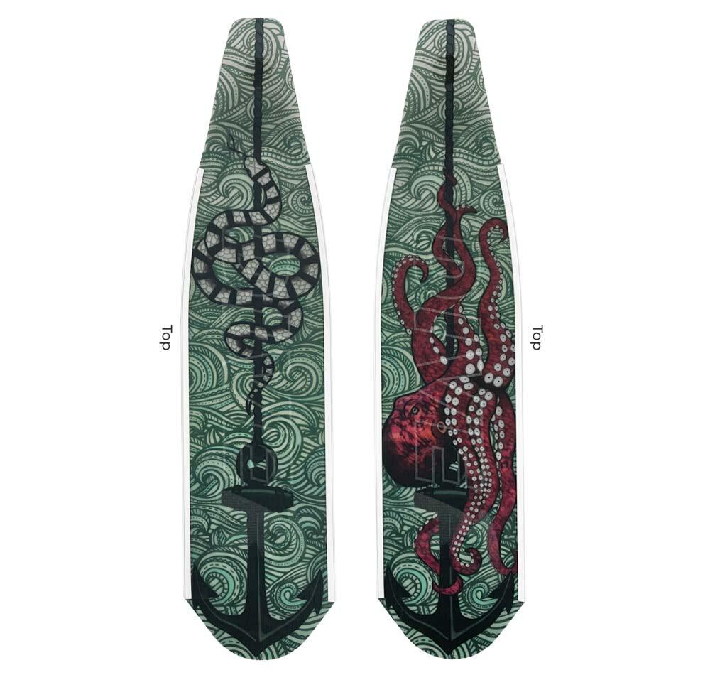 DiveR Composite Octopus Anchor Fin Blades White Rails / SOFT