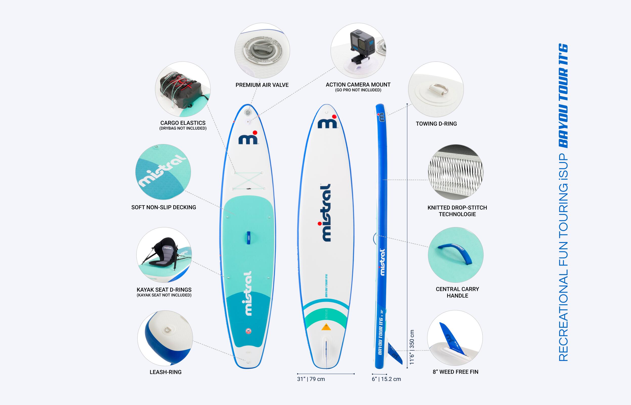 Bayou Tour 11'6 - Aufblasbares SUP set - Touring 3/6