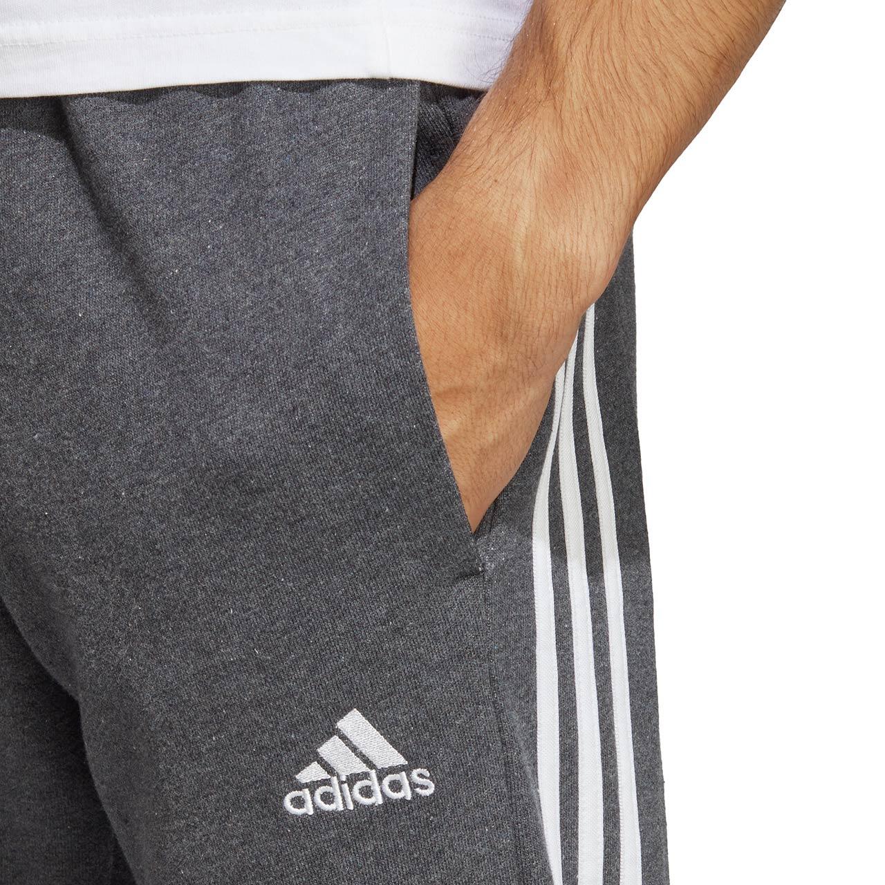 Pantalon Homem Adidas Essentials French Terry Tapered Cuff 3-Stripes Cinzento 5/6