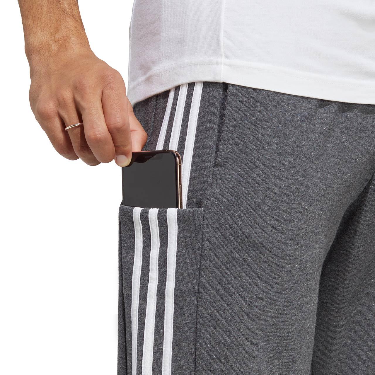 Pantalon Homem Adidas Essentials French Terry Tapered Cuff 3-Stripes Cinzento 6/6