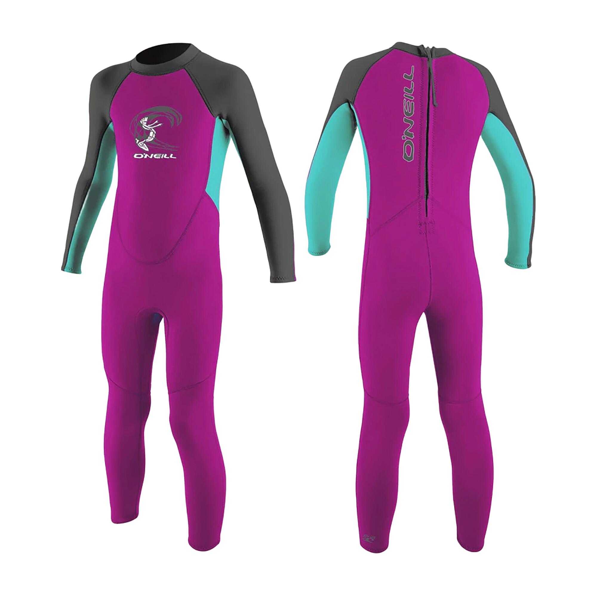 O'NEILL O'Neill Girls Reactor 2mm Back Zip Wetsuit - Berry / Aqua