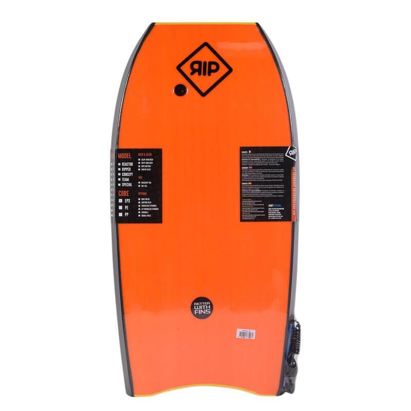 RIP Bodyboard - Reactor Stringer con leash (EPS) - Amarillo / Naranja