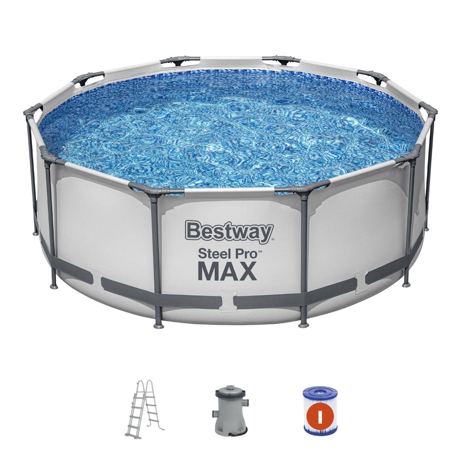 BESTWAY Piscina Desmontable Tubular Bestway Steel Pro Max 305x100 cm con Escalera 76x119