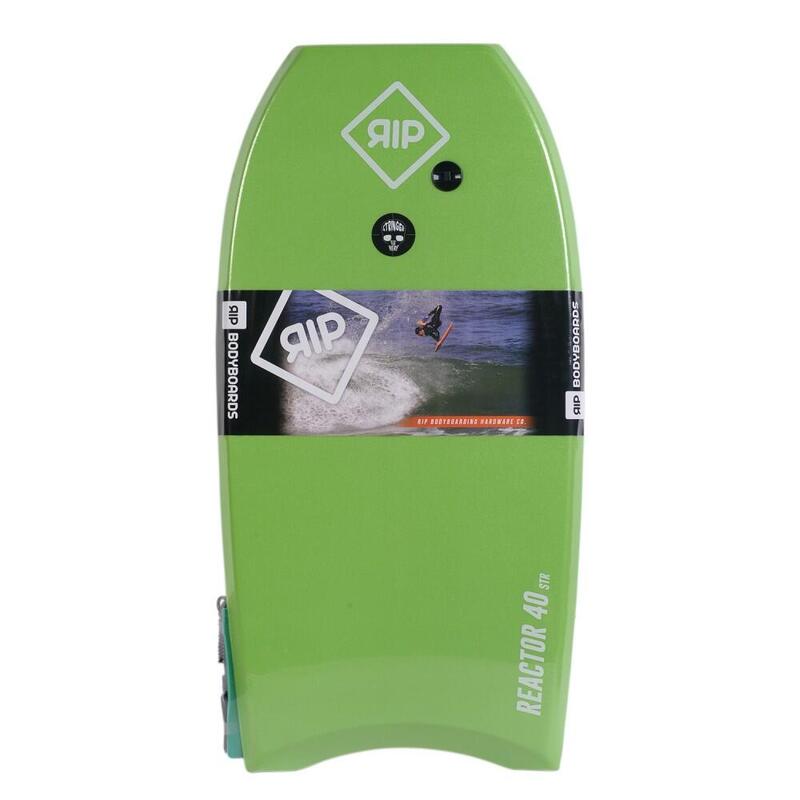 Bodyboard RIP - Reactor Stringer con leash (EPS) - Verde / Blanco