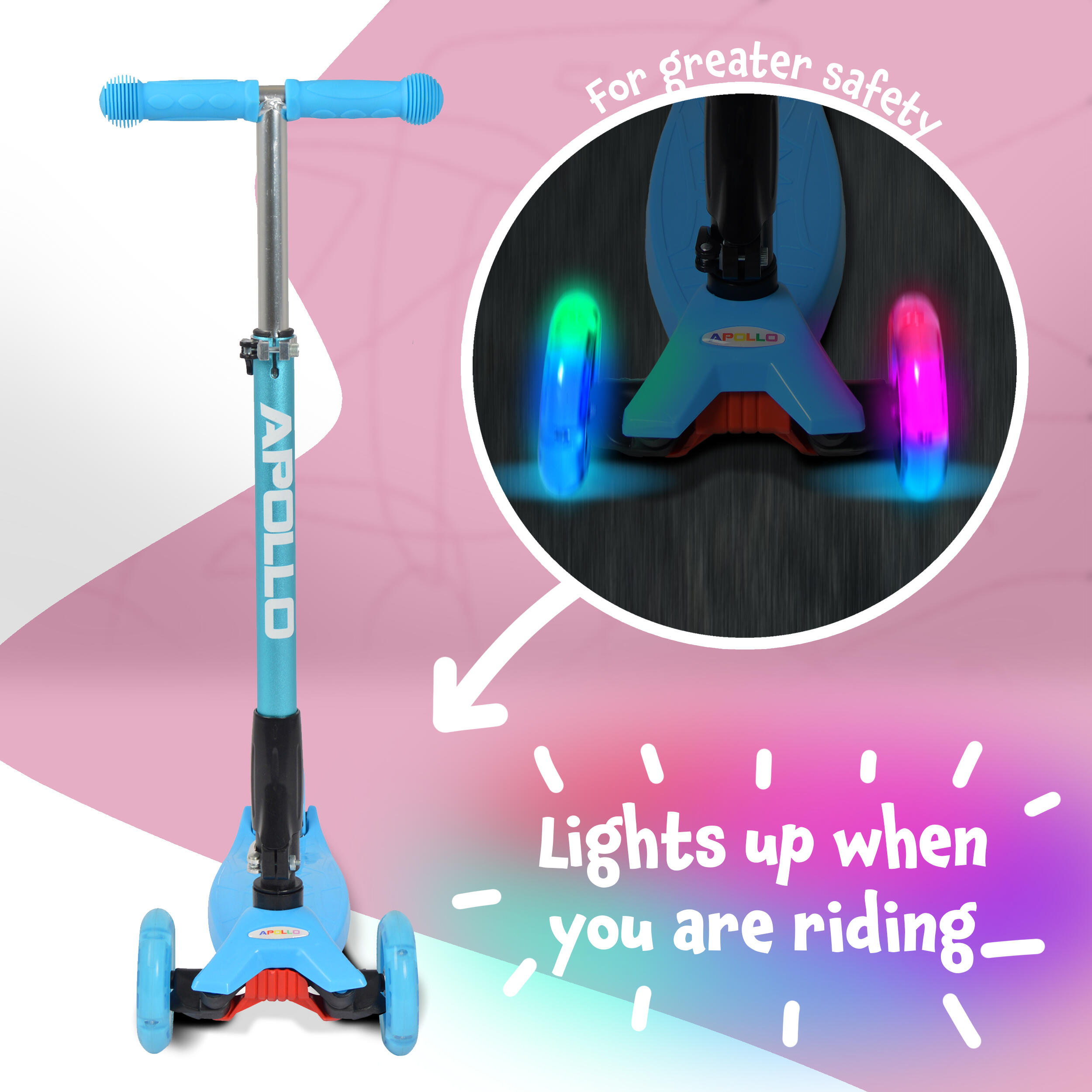 Trottinette Kids Whiz 3+ Ans - Pliable, Réglable, 3 Roues LED 5/7