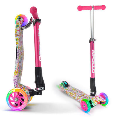 Monopattino Kids Whiz 3 Ruote. Piegevole. Regolabile. LED. Bambini 3+ Anni
