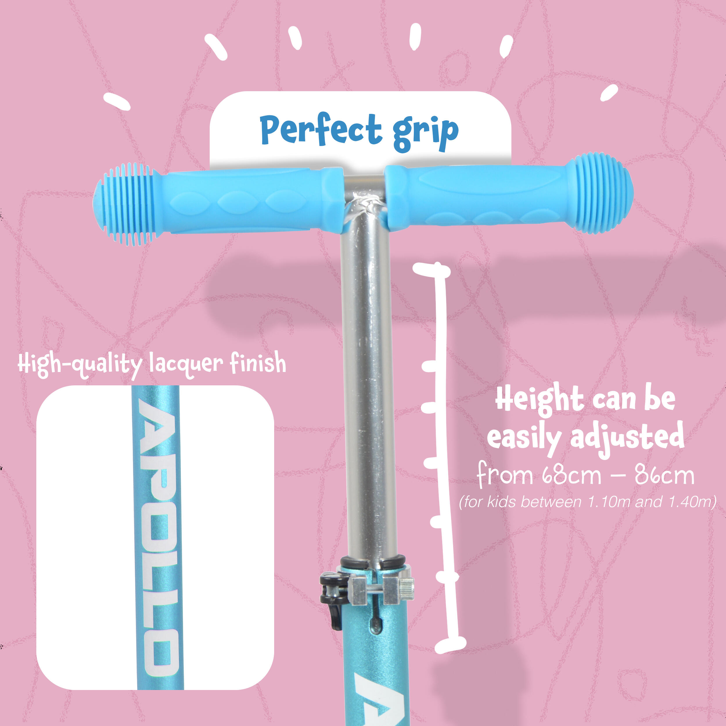 Trottinette Kids Whiz 3+ Ans - Pliable, Réglable, 3 Roues LED 3/7