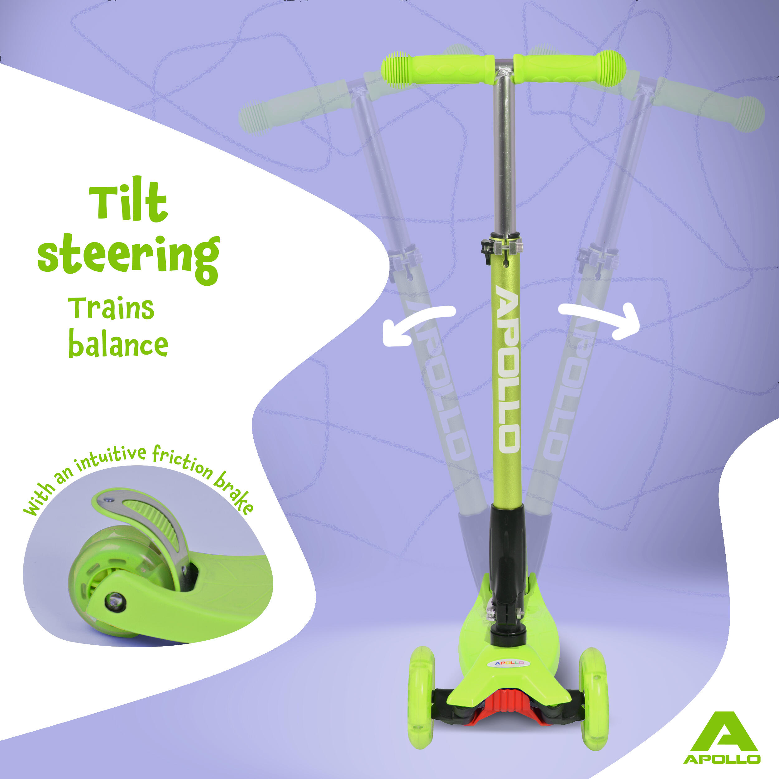 Monopattino Kids Whiz 3 Ruote, Piegevole, Regolabile, LED, Bambini 3+ Anni 7/7