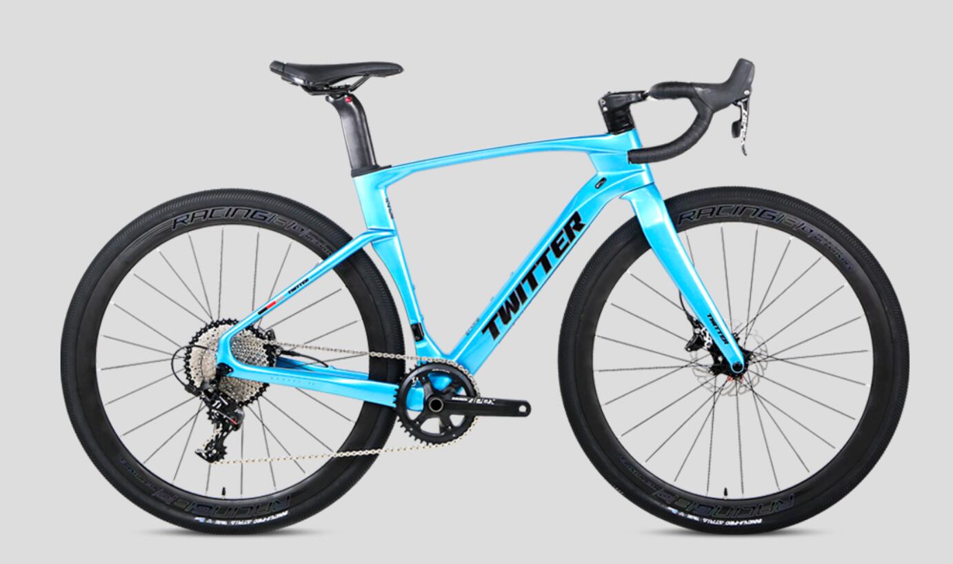 Gravel V3 Retrospec 12 Speeds Full Carbon Fiber Gravel Bike Blue
