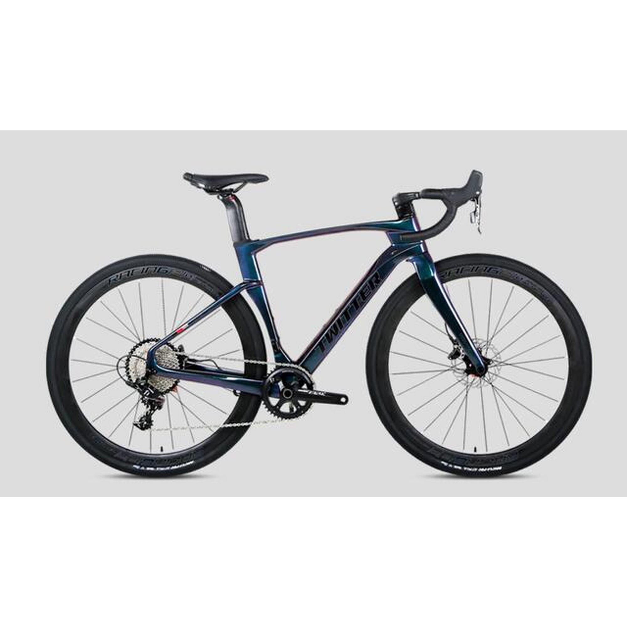 Gravel V3 Retrospec 12 Speeds Full Carbon Fiber Gravel Bike Holographic  Purple