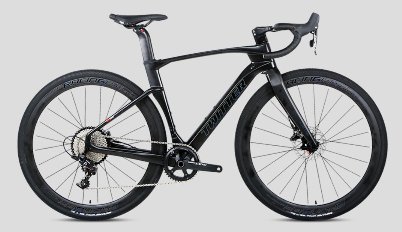 Gravel V3 Retrospec 12 Speeds Full Carbon Fiber Gravel Bike Black