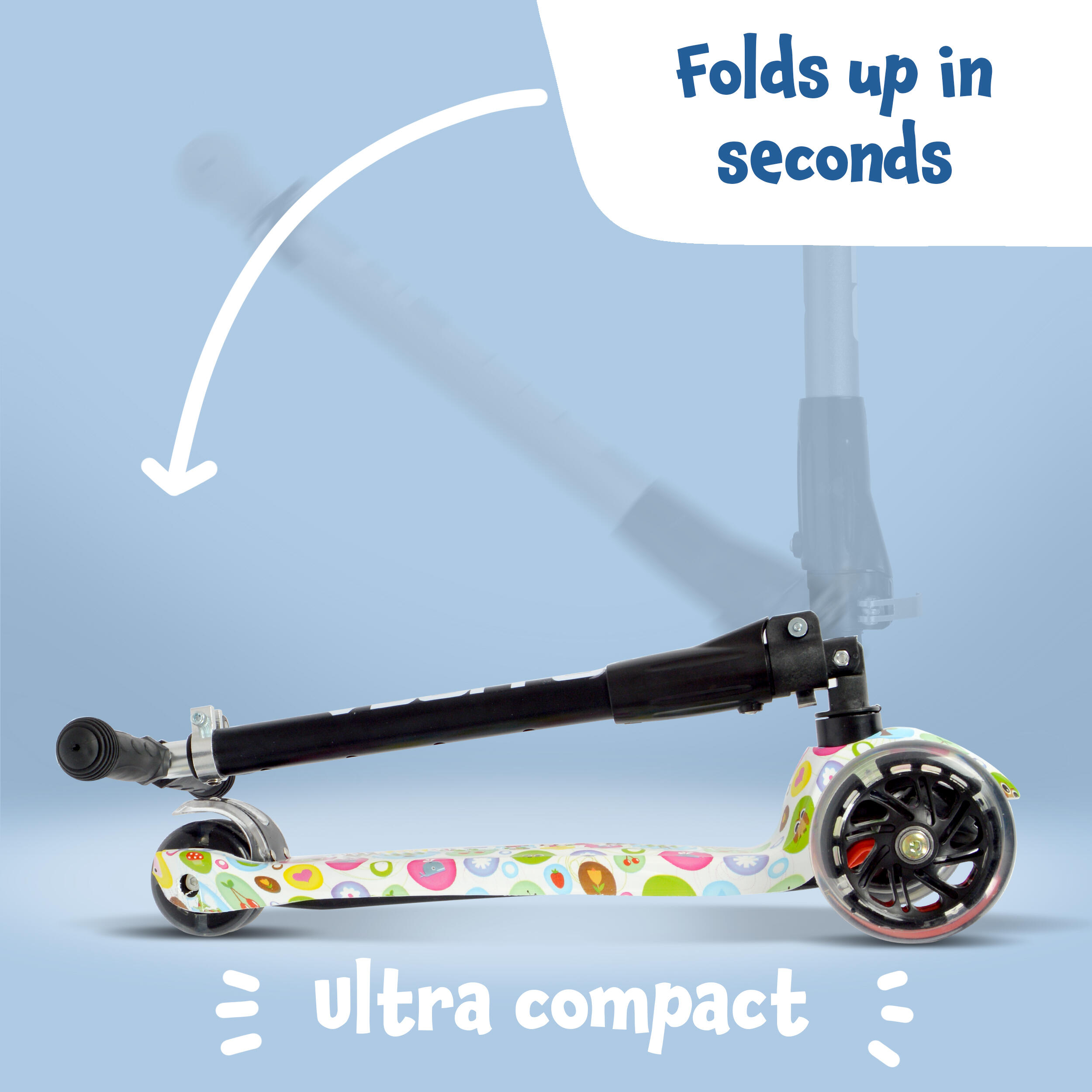 Kinderscooter KIDSPRO 4 opvouwbare LED 3-wiel step 6/7