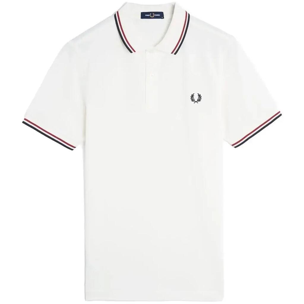 Polo Shirt Fred Perry Twin Tipped White-Red-Navy