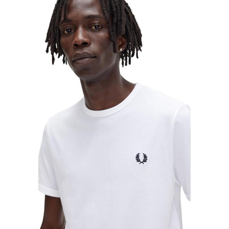 Camiseta de manga corta para Hombre Fred perry Ringer Blanco