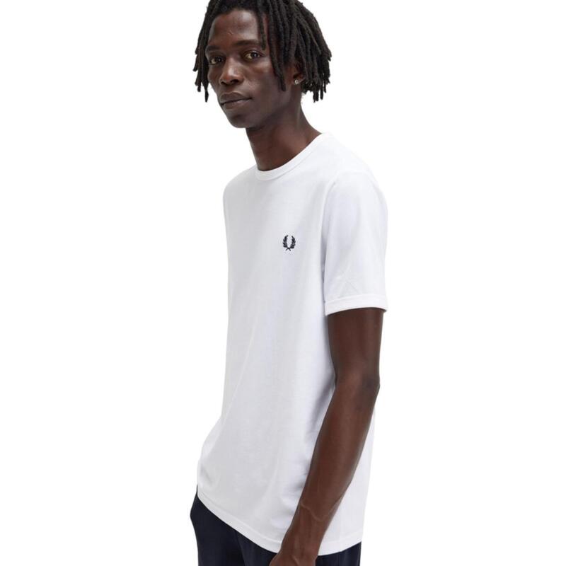 Camiseta de manga corta para Hombre Fred perry Ringer Blanco