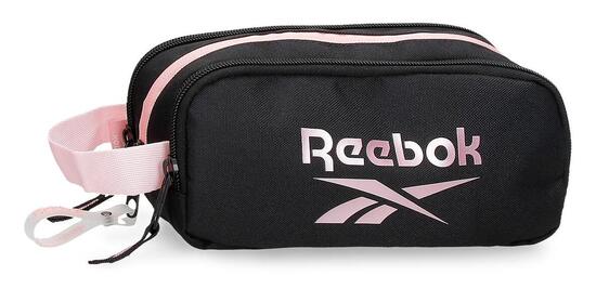 Estuche tres compartimentos Reebok Beverly 10cm Negro