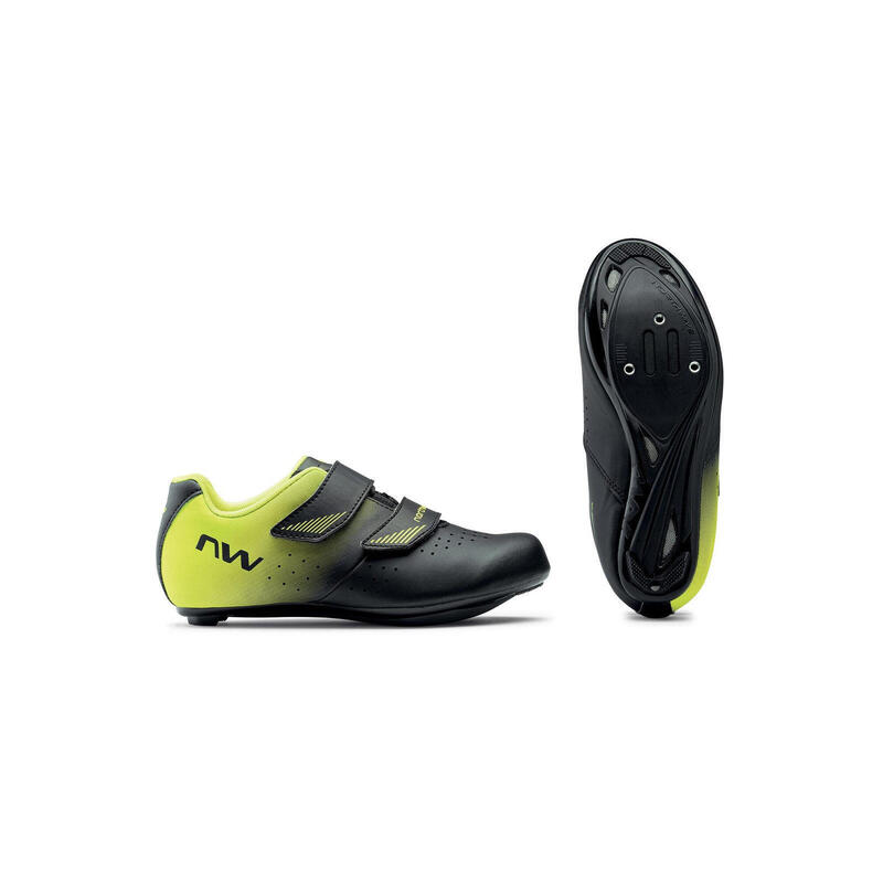 Pantofi ciclism sosea - Core Junior - Black | Yellow Fluo