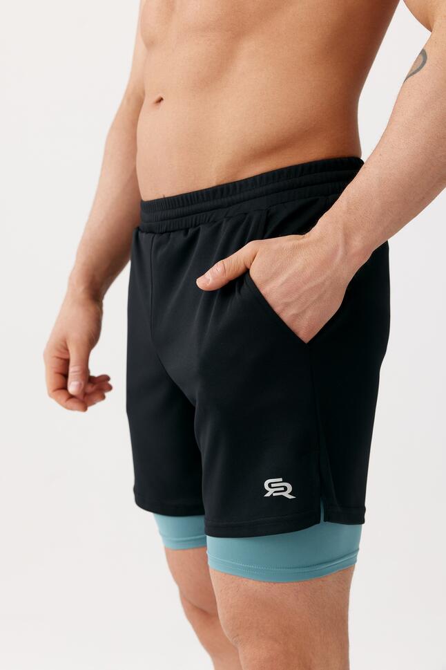 Męskie spodenki sportowe z podspodenkami Rough Radical Fast Duo Shorts