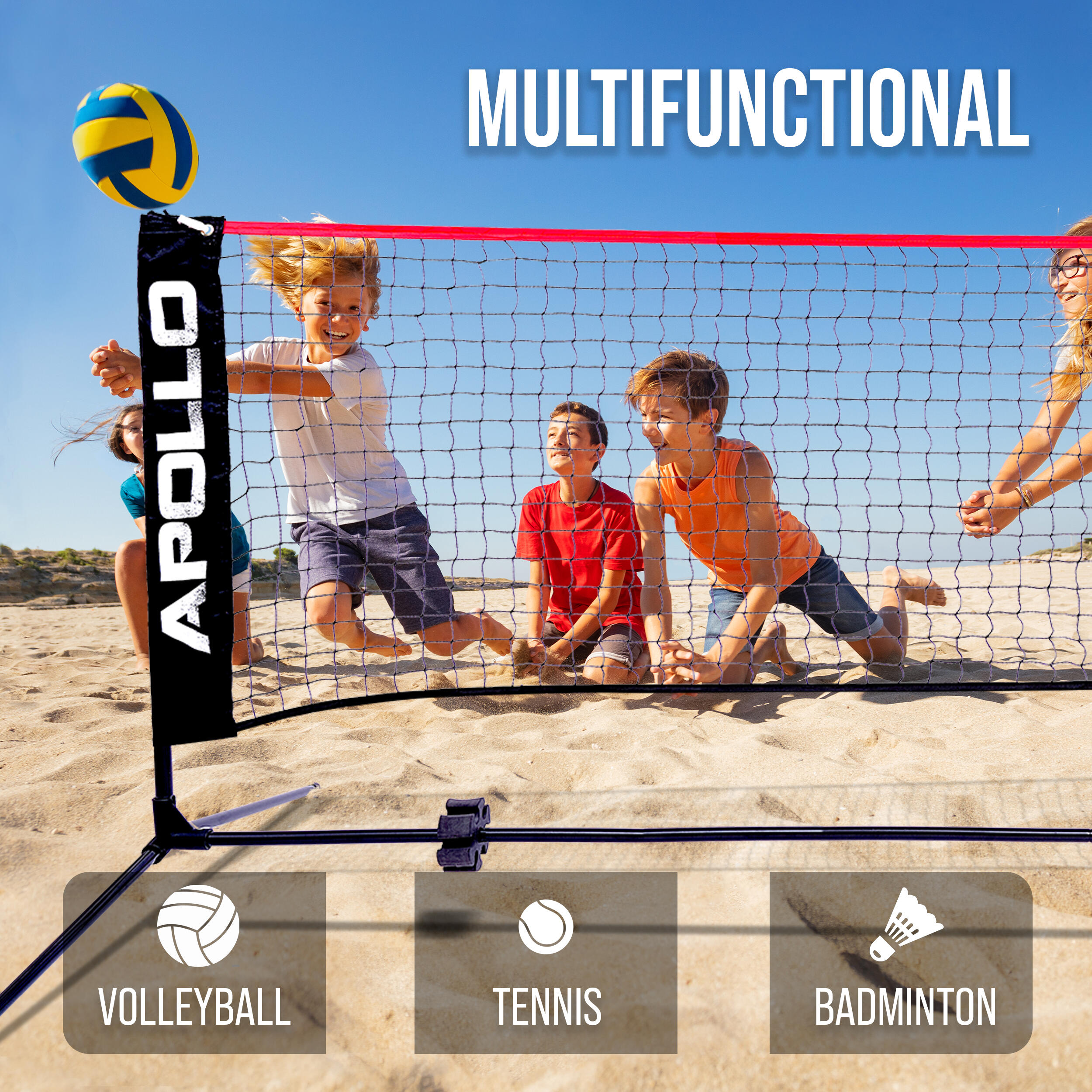 500 cm Badminton/Volleyball Netz - Rot 7/7