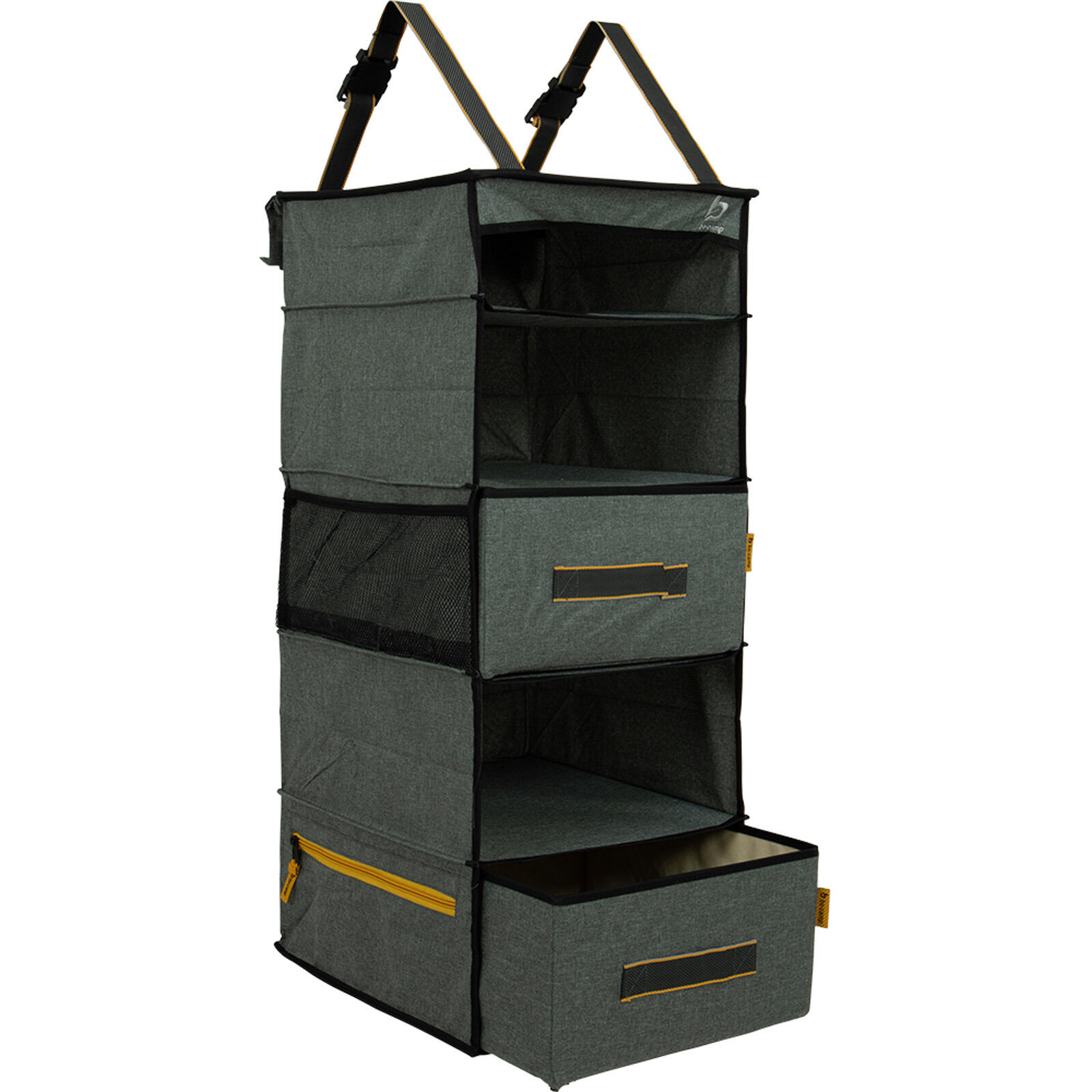 BO-CAMP Hangende plank organiser Westlawn 5-compartiment tent deur camping opslag