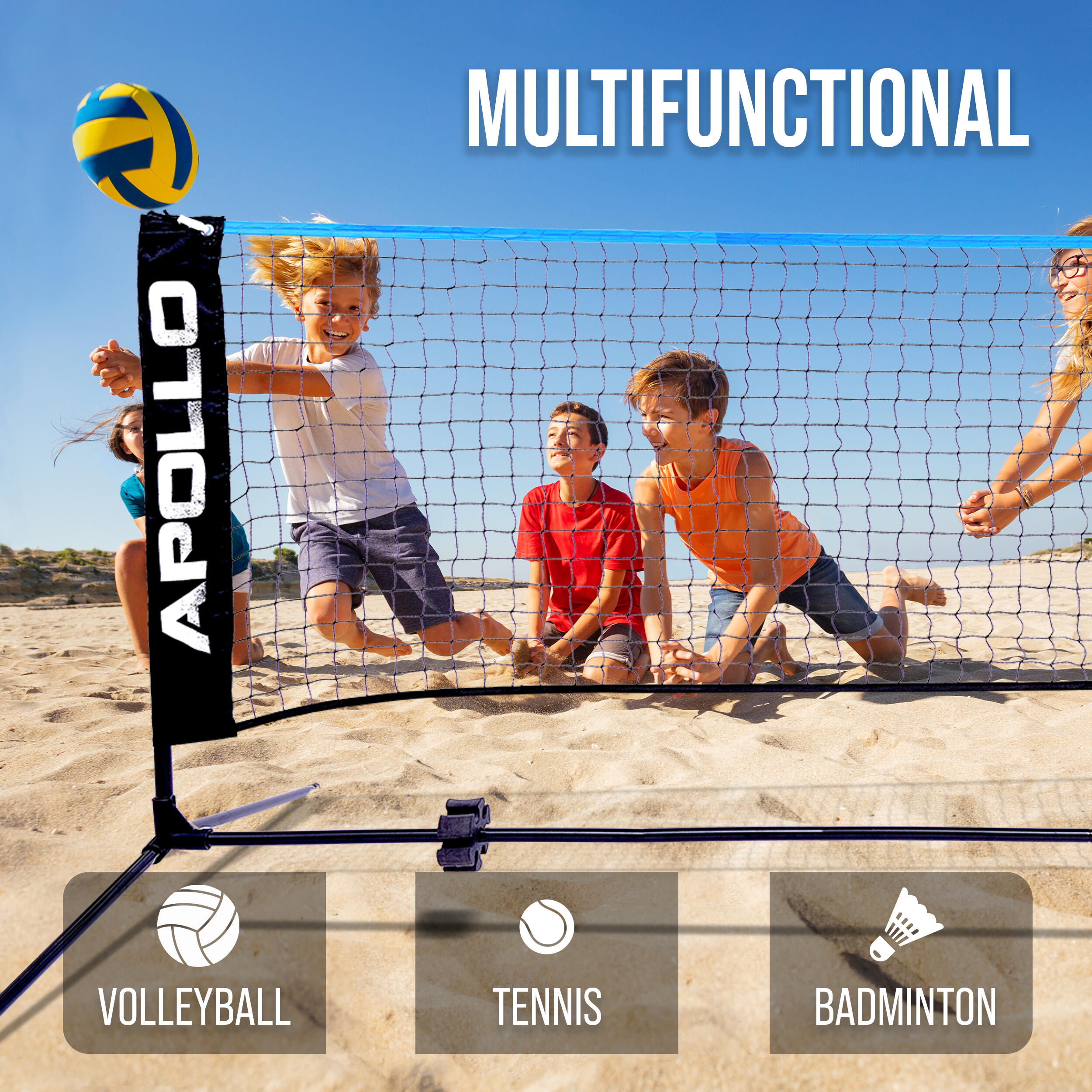 400 cm Badminton/Volleyball Netz - Blau 7/7