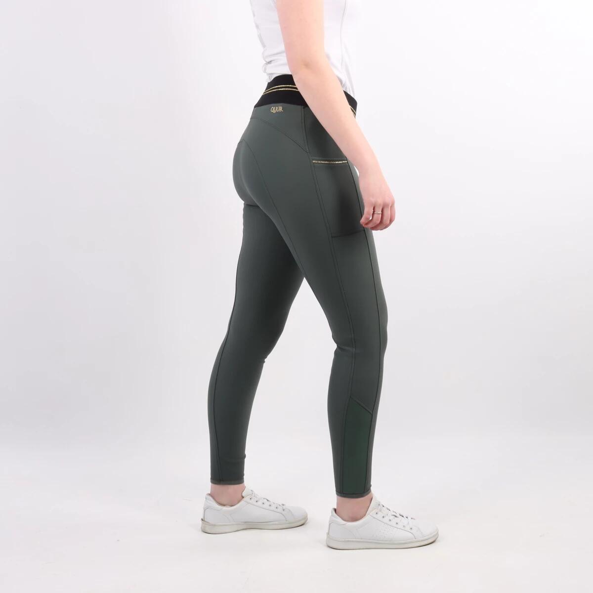 Reitleggings Qnila Vollbesatz Silikon Quur Dunkelgrün 3/6