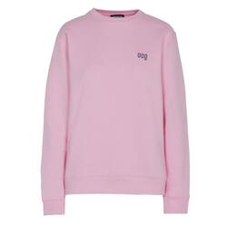 Sweat-shirt Rose Bio Sans Capuche Brodé Coton Biologique Unisexe Mooquer Rose