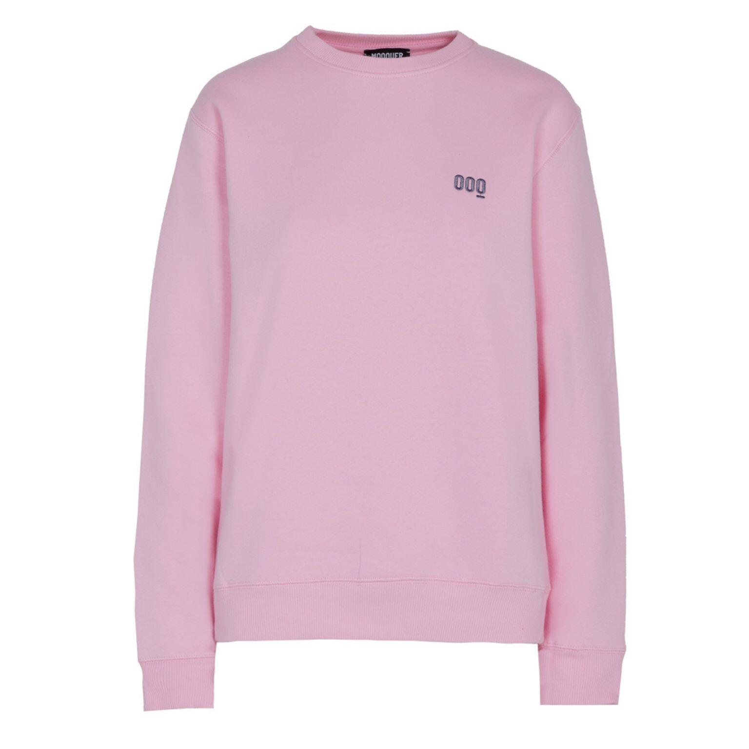 Mooquer - Sweat-shirt Rose Bio Sans Capuche Brodé Coton Biologique Unisexe Mooquer Rose - Sweat-shirt - Gris|rose - 40 M - Decathlon