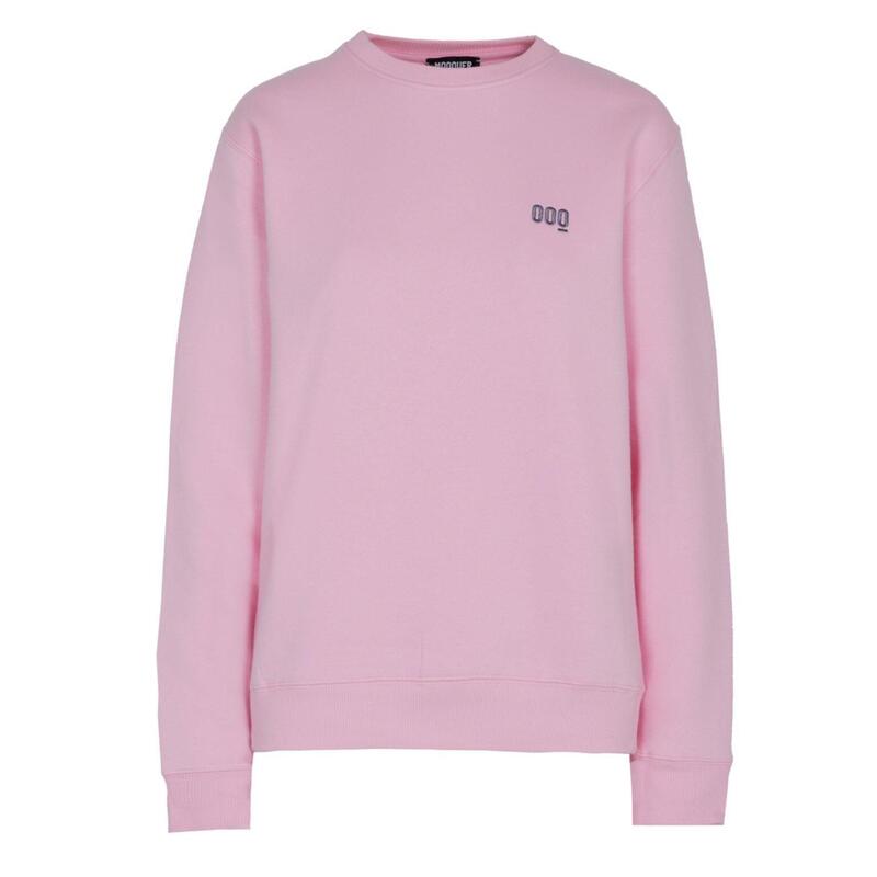 Sudadera Pink Organic Sin Capucha Bordada Algodón Orgánico Unisex Mooquer Rosa