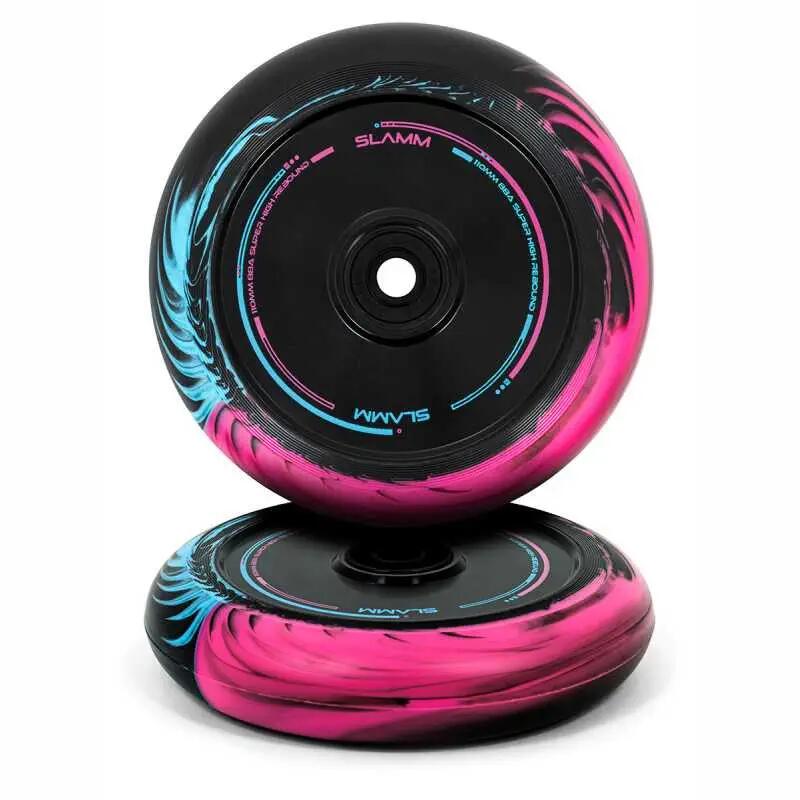 Slamm Swirl Hollow Core 110mm Stuntstep Wheel Pink Blue set van 2 stuks 2/4
