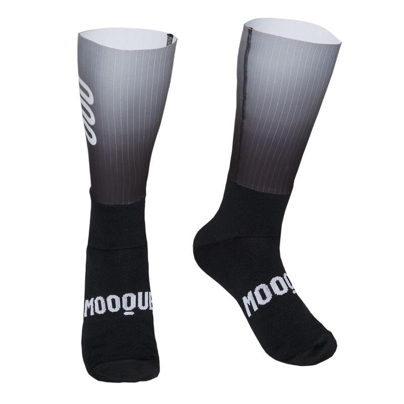 Chaussettes hautes de cyclisme Aero avec grille sublimée Corsa Mooquer Noir