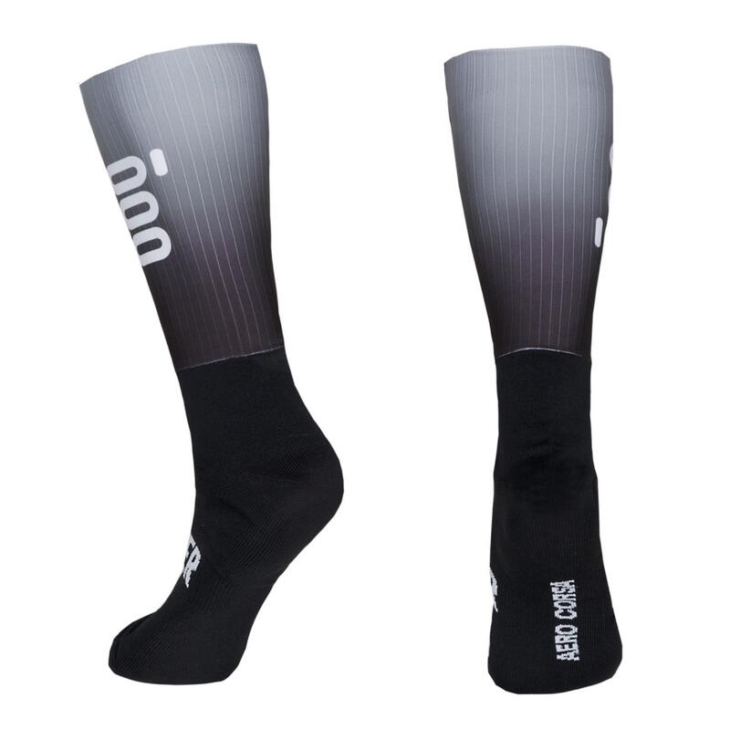 Chaussettes hautes de cyclisme Aero avec grille sublimée Corsa Mooquer Noir