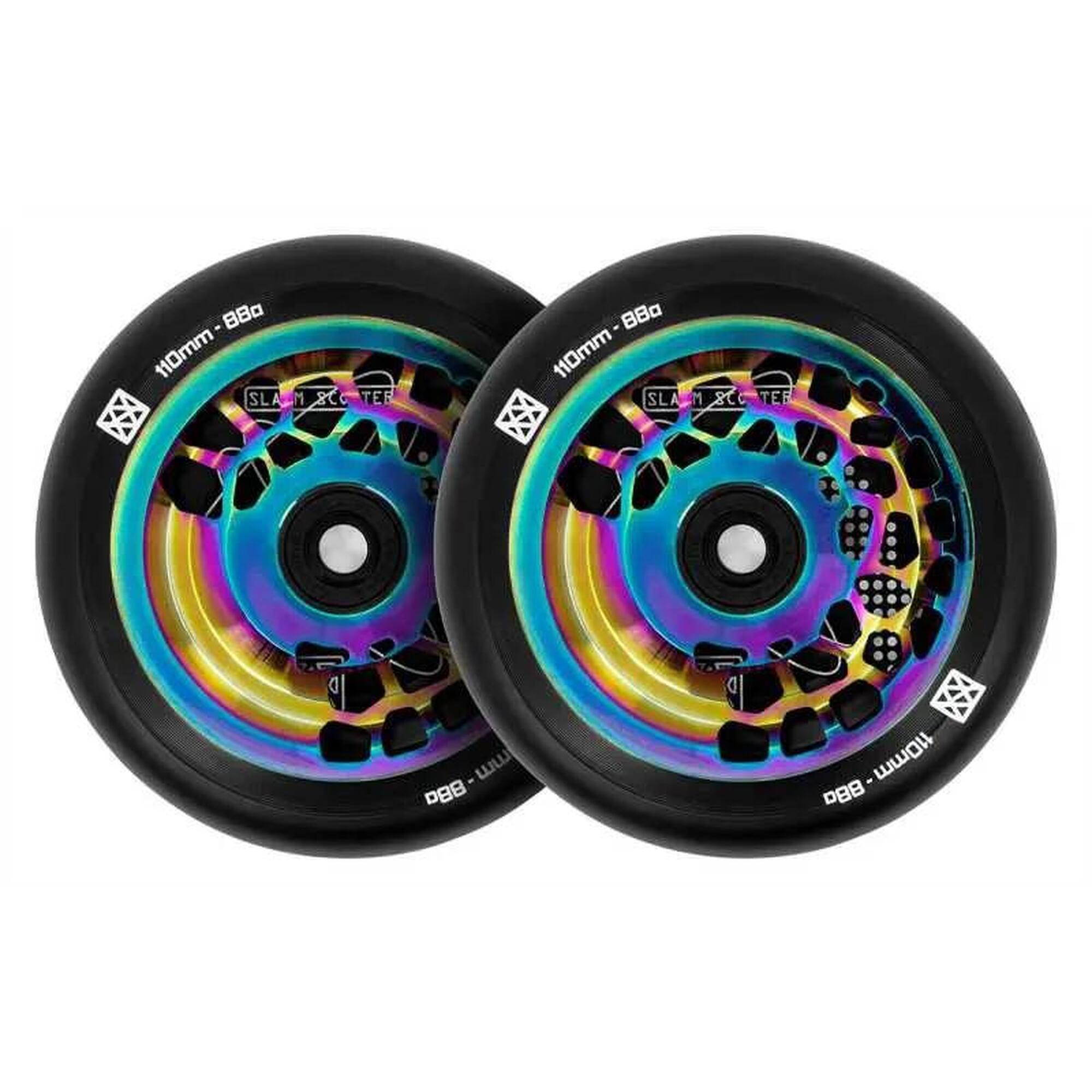 Slamm Neochrome 110 mm Split Core Stunt Scooter Roues lot de 2 pièces      7995€    SLAMM SCOOTERS Slamm Neochrome 110 mm Split Core Stunt Scooter Roues lot de 2 piècesVendu exclusivement en ligne   