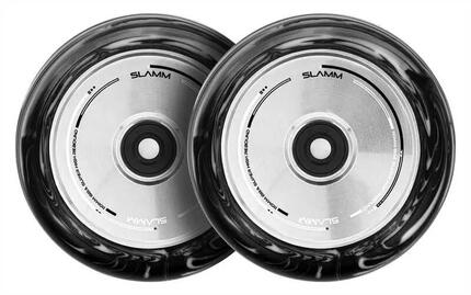 Slamm Swirl Hollow Core 110mm Stuntstep Wiel Black White, set van 2 stuks
