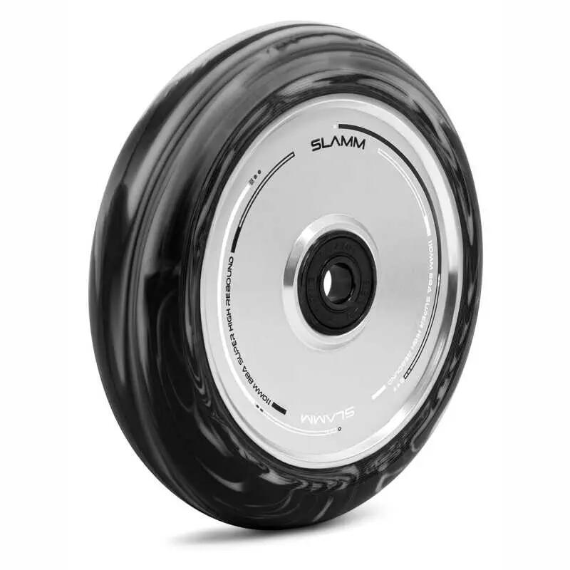 Slamm Swirl Hollow Core 110mm  Stuntstep Wiel Black White, set van 2 stuks 3/4