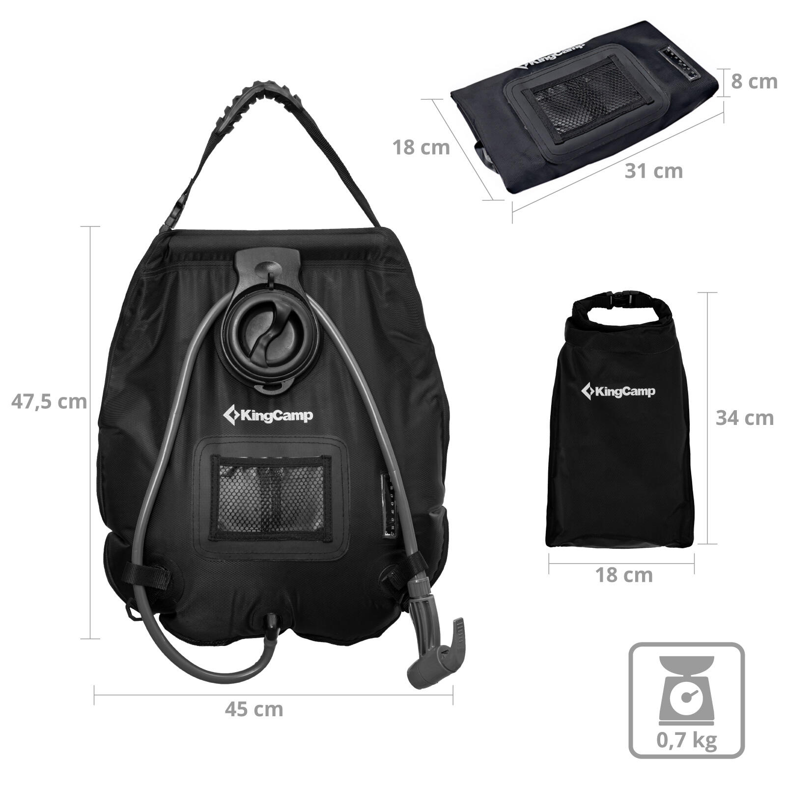 Zonne Douche Camping Buiten Reizen Thermometer 20 L 2/7
