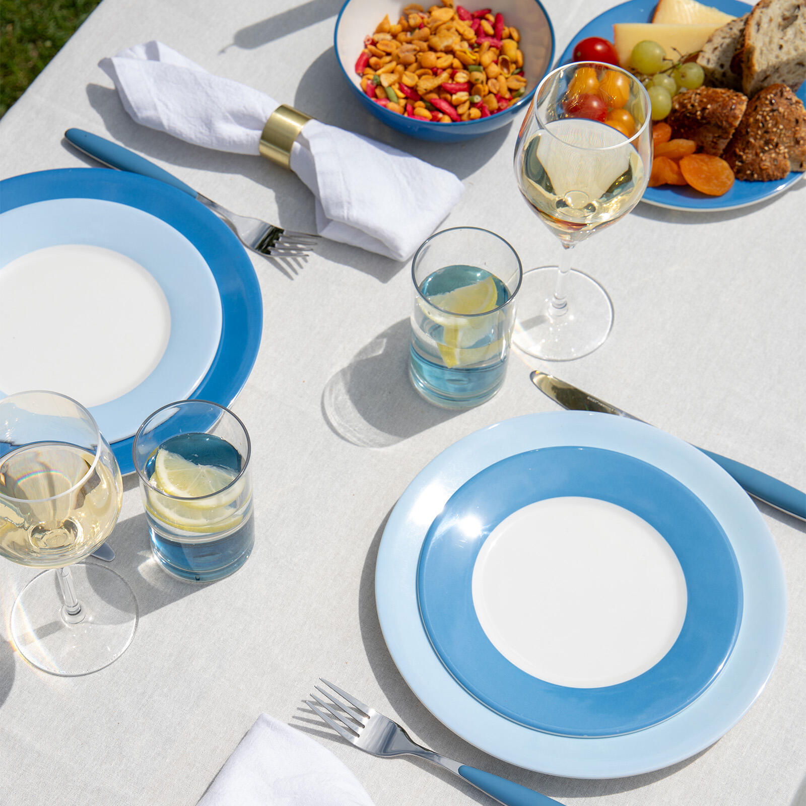 Melamin Geschirr Set Sky 12tlg Camping Essgeschirr Reise Picknick Teller 2/7