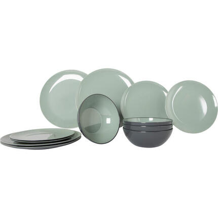 Melamin Geschirr Set Vivid Line 12tlg Camping Essgeschirr Picknick Teller