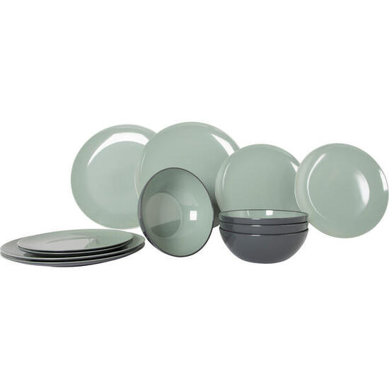 Melamin Geschirr Set Vivid Line 12tlg Camping Essgeschirr Picknick Teller