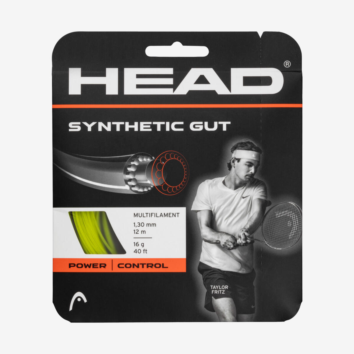 Head - Head Synthetic Gut Cordages De Tennis - Cordage Raquette - Jaune - Taille Unique - Decathlon