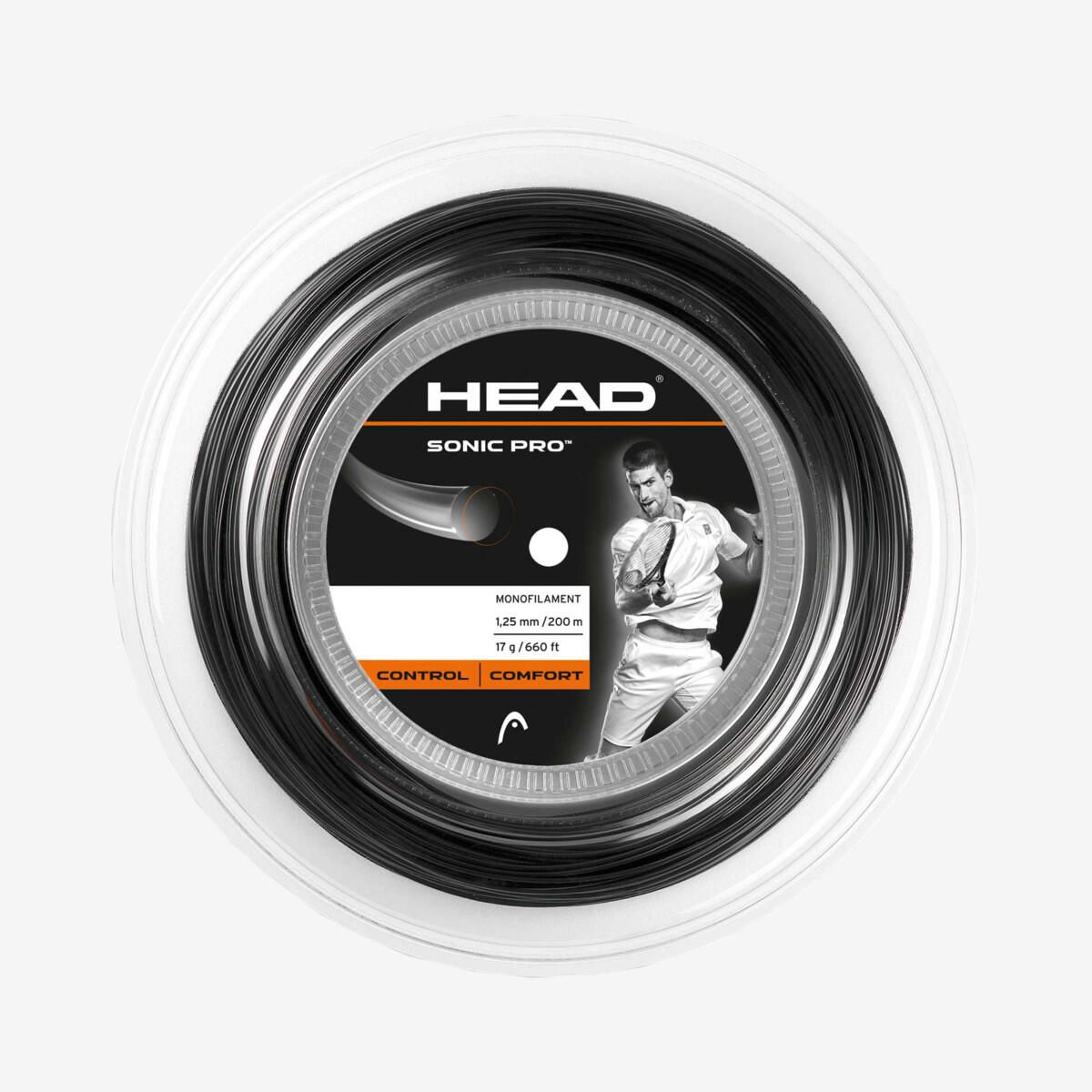 Head - Head Sonic Pro ™ 200m Bobine De Cordage De Tennis Gauge 1.30 Mm / 16 G - Cordage Raquette - Noir - Taille Unique - Decathlon