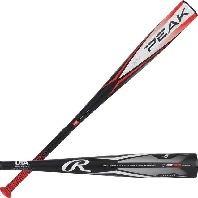 RAWLINGS Morcego de Baseball - Pico - RUS4P5 - Alumínio - Juvenil - 5