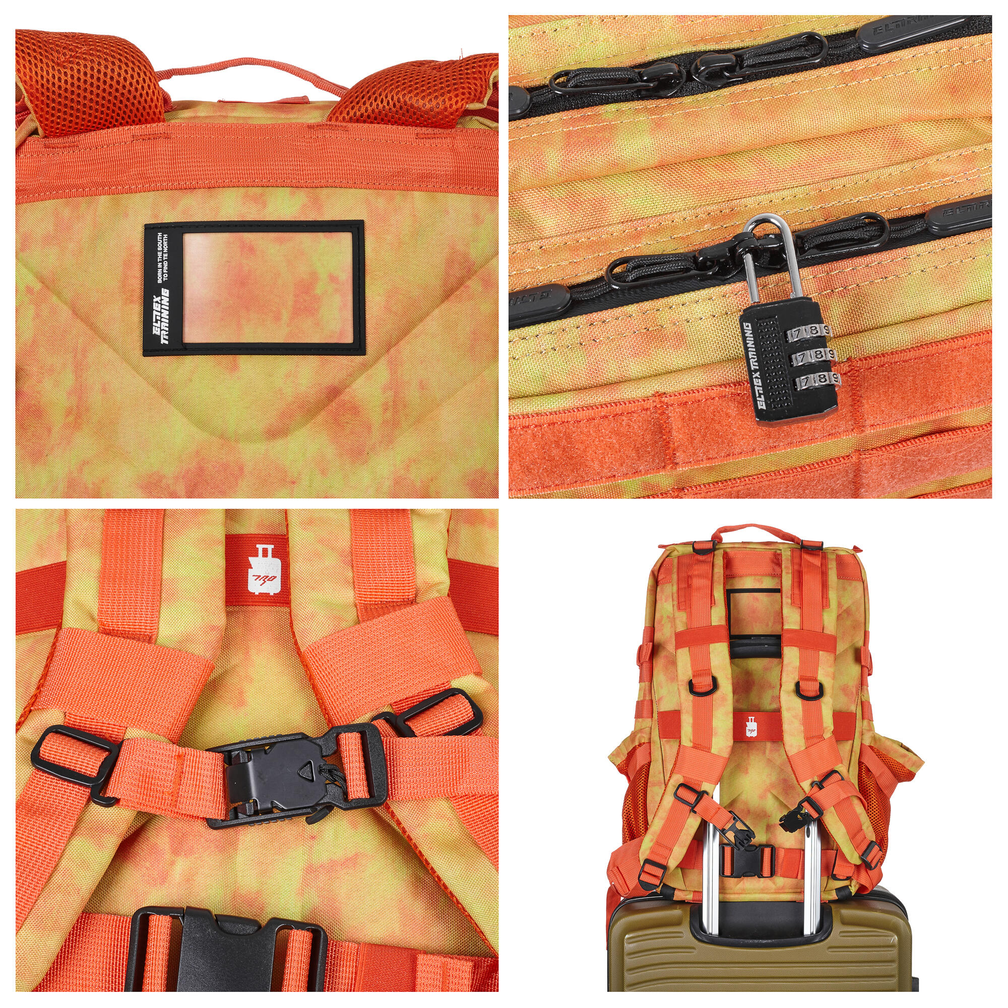 Mochila Elitex V1 Laranja Selva 45L Cabine Treino Impermeável 2/7