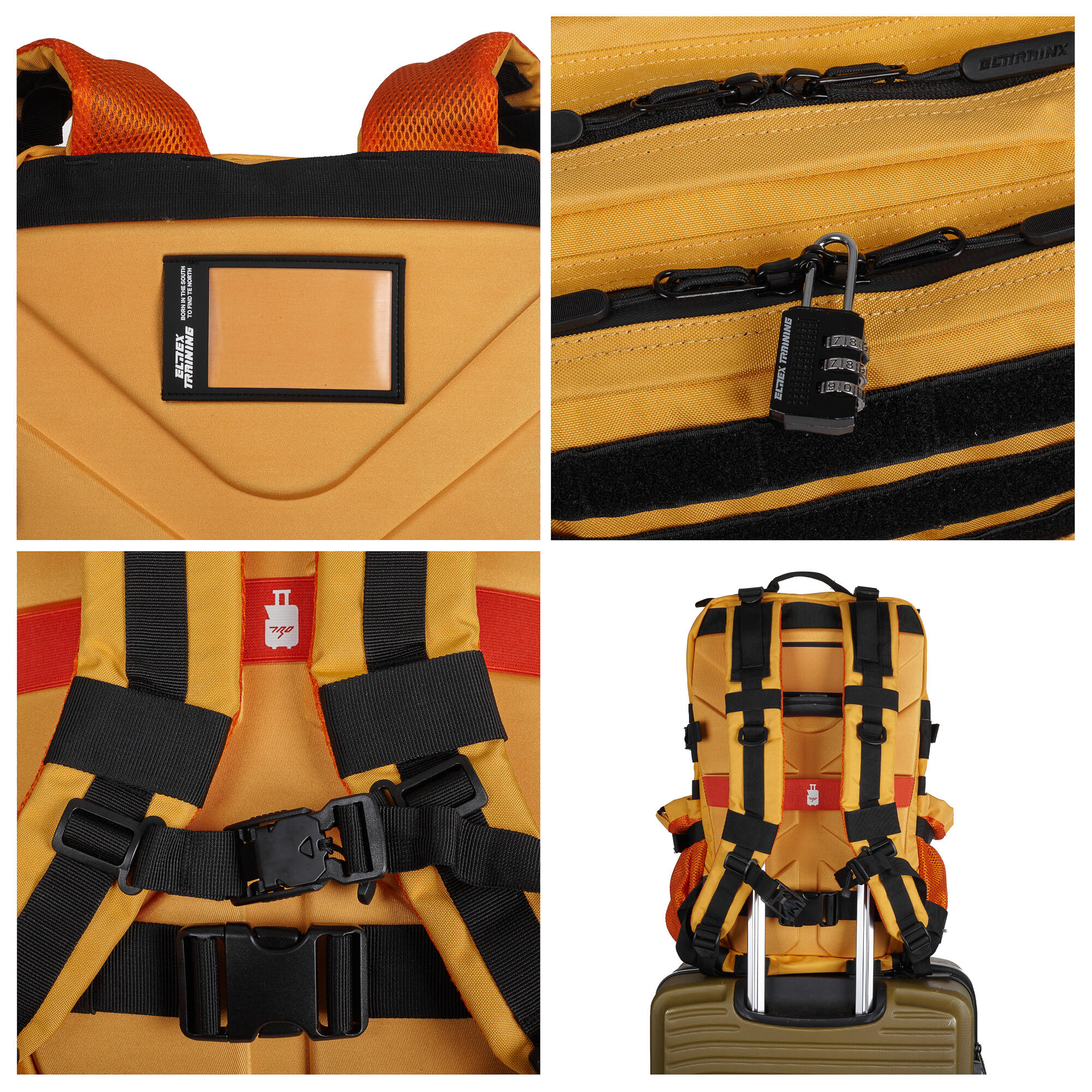 Rugzak Elitex V1 Oranje 45L Cabine Training Waterdicht 3/7