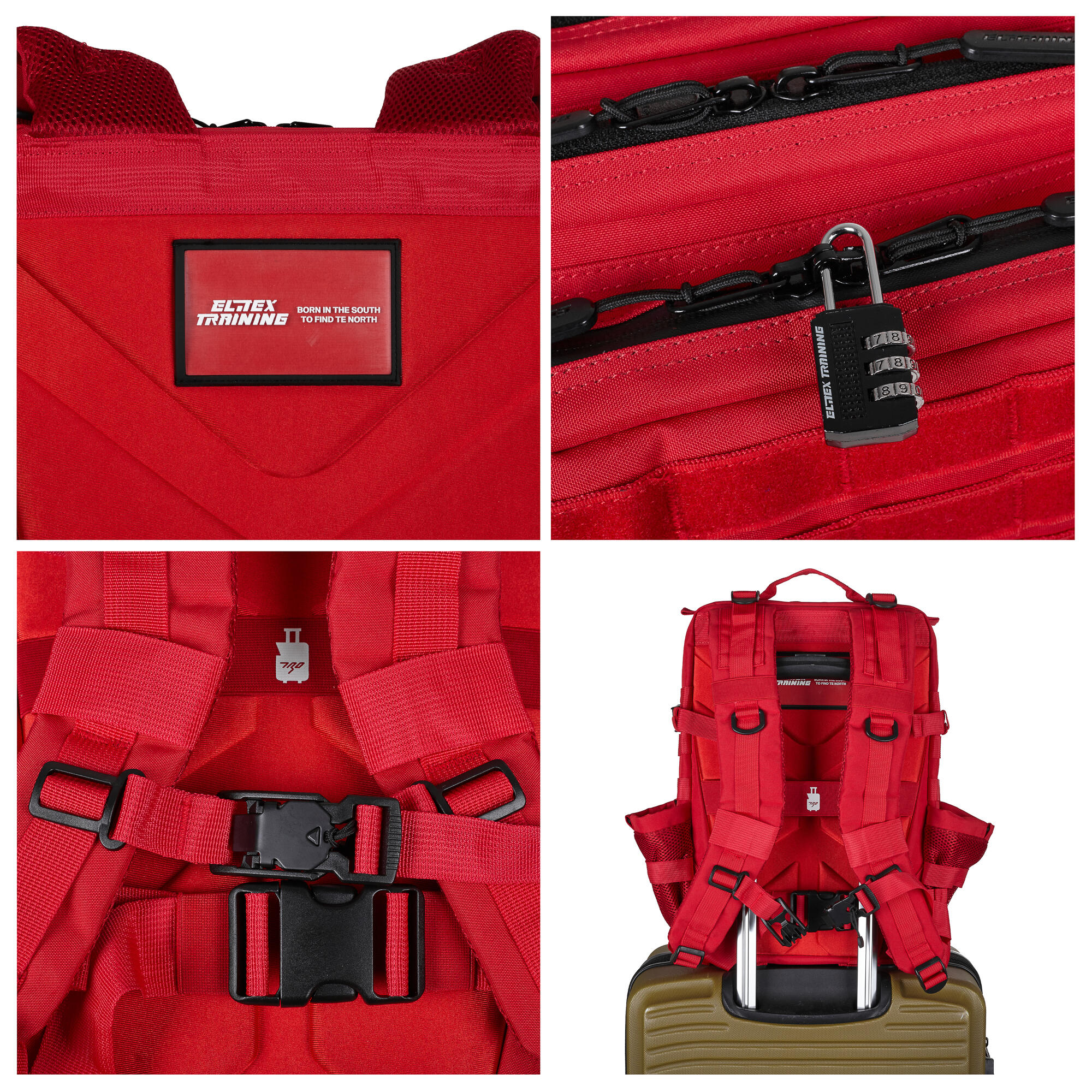 Rucksack Elitex Rot 25L Kabine Training Wasserdicht 2/7