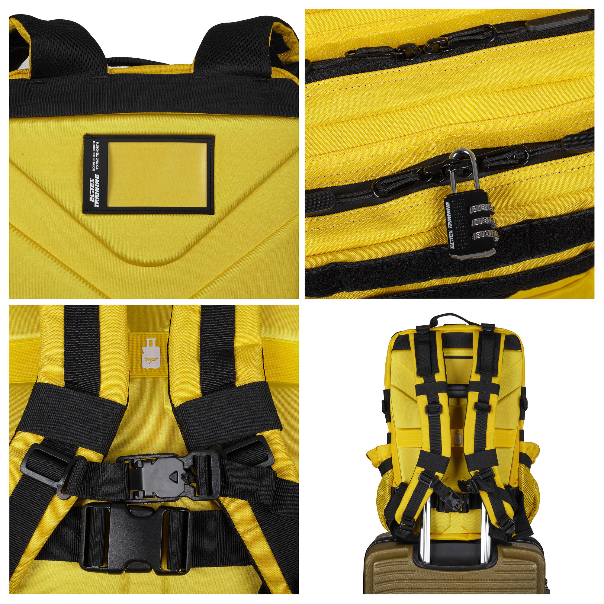 Mochila Elitex V1 Amarela 45L Cabine Treino Impermeável 3/7