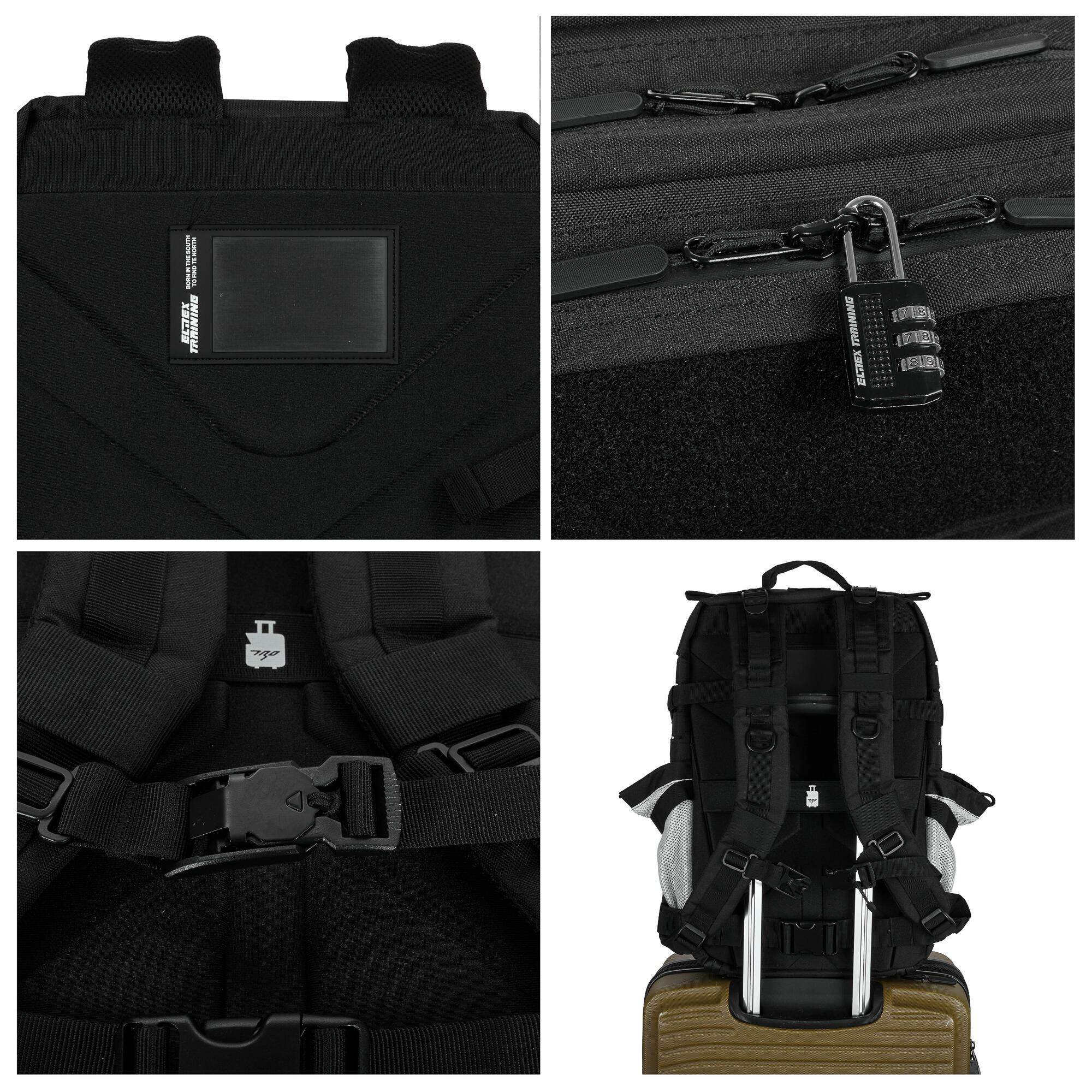 Sac à Dos Elitex V2 Blanc Noir 45L Cabine Entraînement Imperméable 2/8