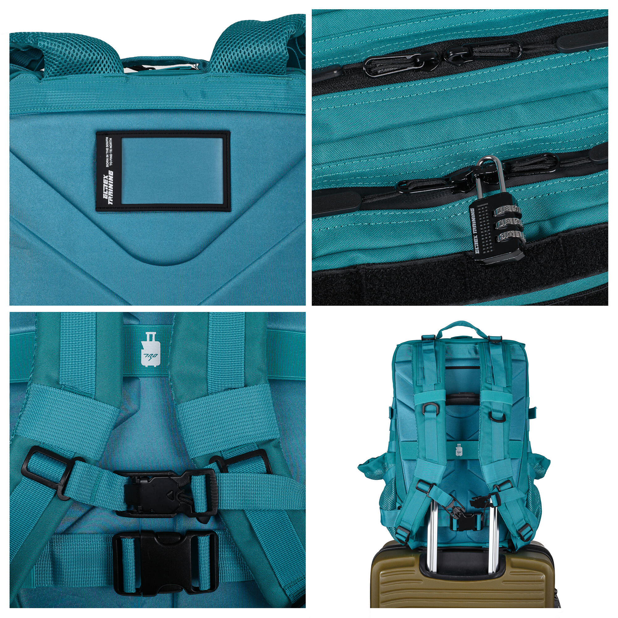 Mochila tática militar ELITRAINX V1 TURQUESA 45L -Desporto e viagens 2/7
